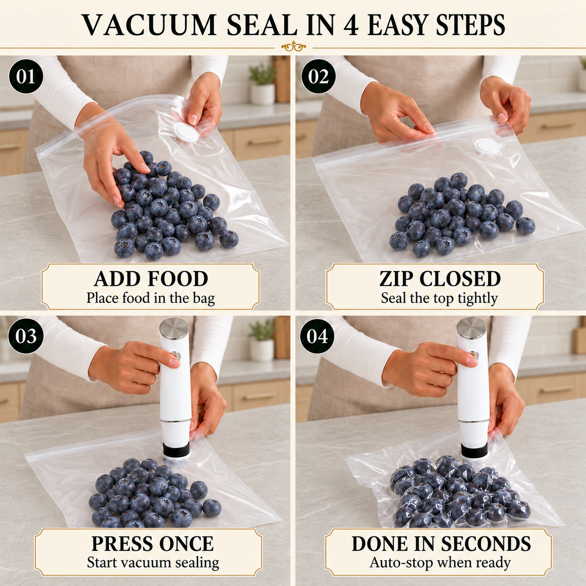 presealpro™ Portable Vacuum Food Sealer Bundle | Keeps Food Fresh 5x Longer