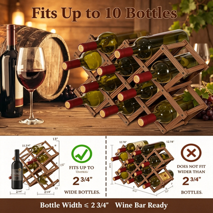 Foldable Pine Wood Wine Rack