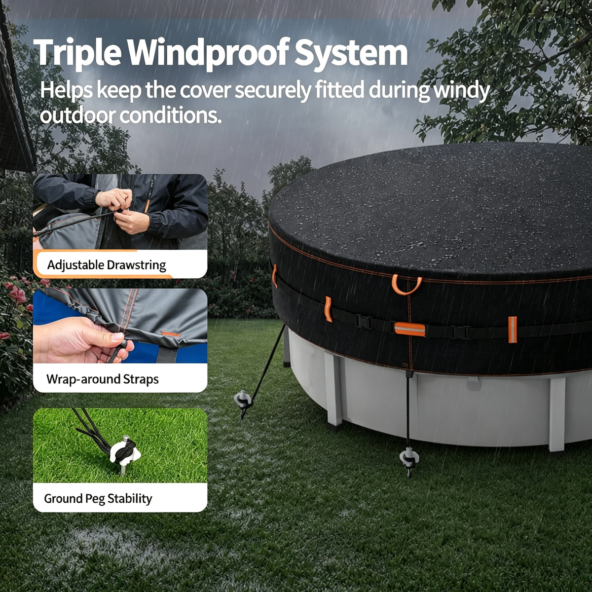 12ft Heavy Duty Round Pool Cover