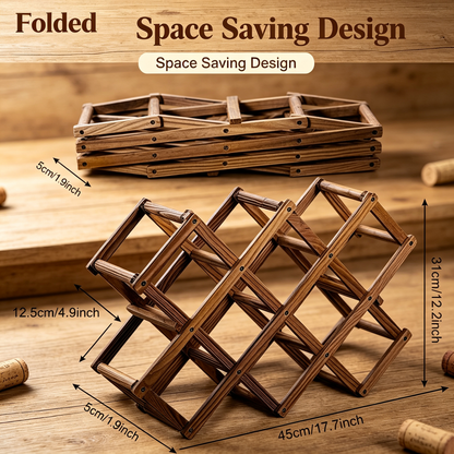 Foldable Pine Wood Wine Rack