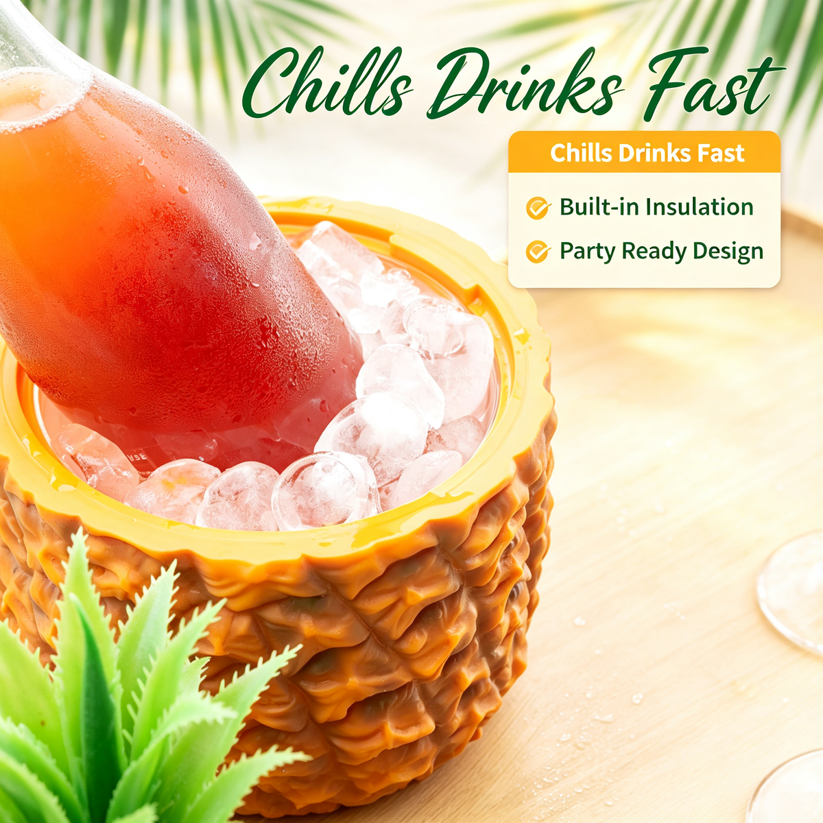 Pineapple Shaped Insulated Ice Bucket
