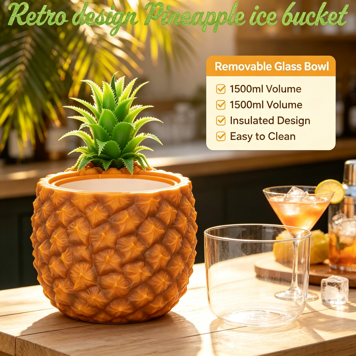 Pineapple Shaped Insulated Ice Bucket